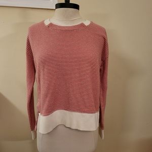 Alternative Oversized Red Stripe Split Hem Sweater